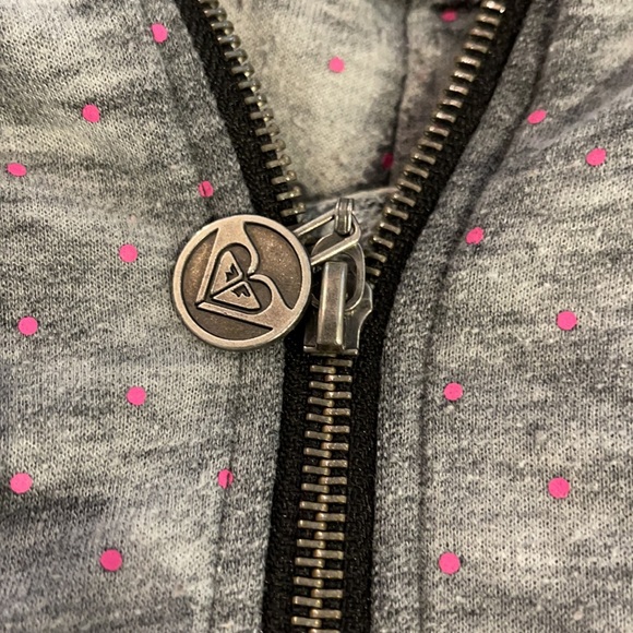 Roxy soft gray hoodie with pink dots medium - Picture 5 of 5